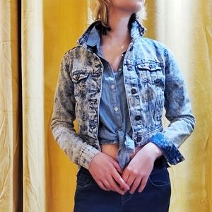 Highway Jeans Sm Cropped Denim Jacket Vintage 80s Look